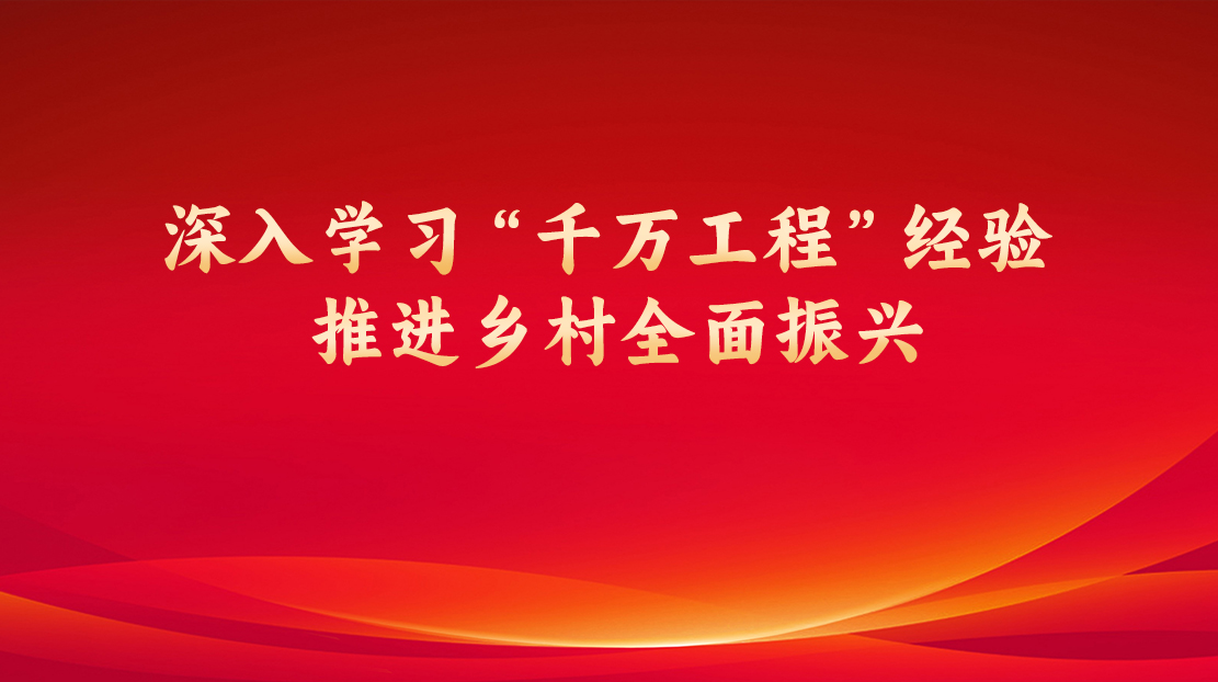 深入學習“千萬工程”經(jīng)驗 推進鄉(xiāng)村全面振興 